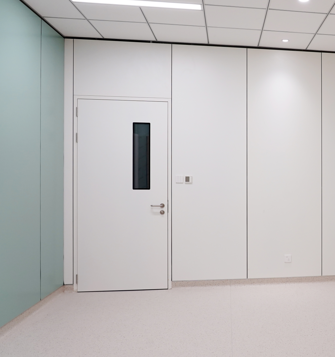 OWNIC metal hospital wall panel system integrated with a medical door